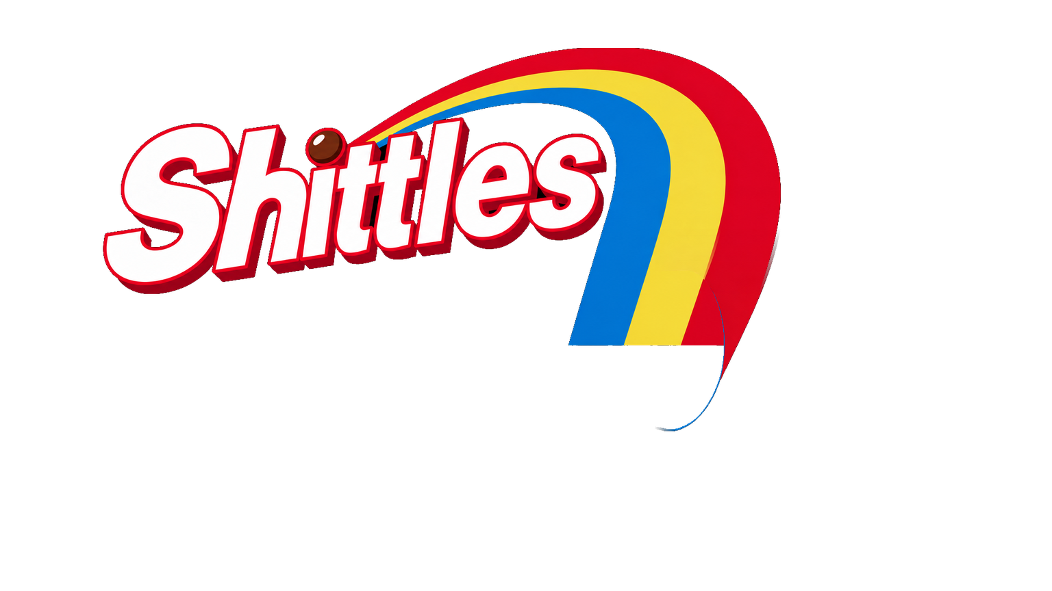 Shittles logo: a rainbow unrolling from a toilet-paper roll